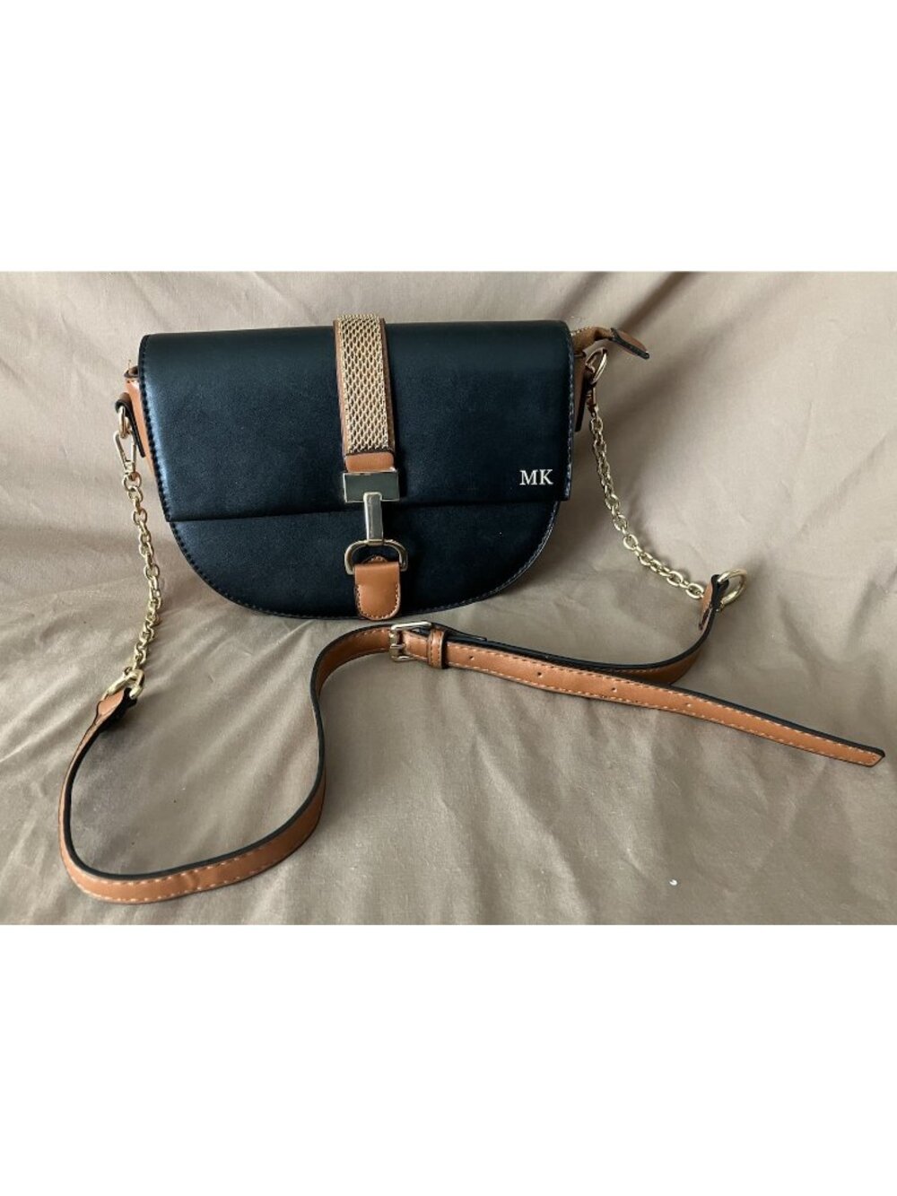 DAVIS & TOWNE “The Milano” Crossbody Handbag with MK Initials